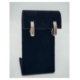 Sterling Silver & Diamond Hoop Earrings