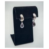 Sterling Black Pearl Earrings Like New