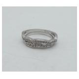 2 CZ Wave Stacker Rings