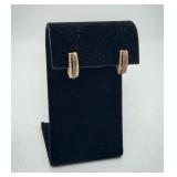 14K Yellow Gold Diamond Hoop Earrings