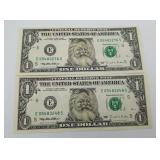 2 1985 D Federal Bank Note SANTA DOLLARS