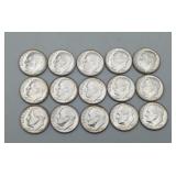 15 Silver Dimes 1963 Roosevelt Dime Great Cond