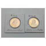 Lot Of 2 PROOF DOLLARS