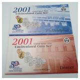 2001 P & D Uncirculated Mint Coin Sets