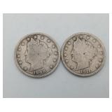 Two V Nickel Nickels