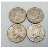 Four 1968 Kennedy Half Dollars 40% Silver