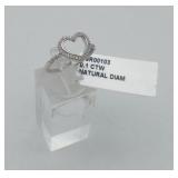 New Sterling Natural Diamond Heart Ring