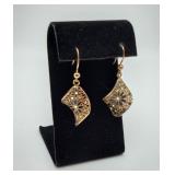 Gold on Sterling Silver Enamel Earrings