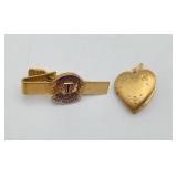 14k Gold FILLED Heart & Gold Filled Tie Tac
