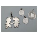Sterling Silver KIDS Silhouette Pendant Charms 13g