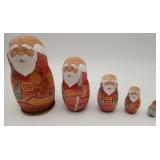 Carved Russian Nesting Santa Claus Hand Painted