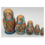 Russian Fairytale Matryoshka Nesting Doll Signed