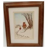 Disney Winnie The Pooh Framed Print & Piglet Art