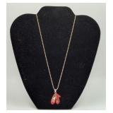 Sterling Silver Red Ruby Wizard of Oz Slippers