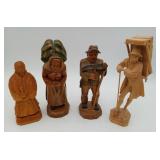 German Folk Art Black Forest Figures Wood Carved