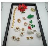 Sarah Cov Earrings Vintage Kitty Cat Jewelry LOT