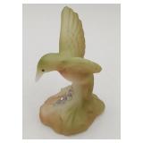 MIB Fenton Art Glass Opal Sanded Hummingbird SIGND