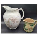 Roseville Art Pottery Pitcher THE BRIDGE Porcelain