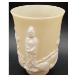 Fenton Empress Satin Cameo Glass Vase SIGNED