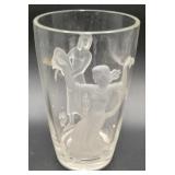Art Deco Style Verlys Seasons Frosted Crystal Vase