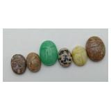 50.00 CTW Carved Scarab Gemstones Cabochons