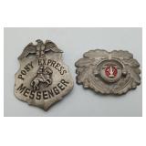 Vintage Mason Badge & Pony Express