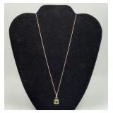 Sterling Silver Peridot Pendant Necklace