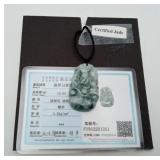 Natural Grade A Jadeite Jade Moss Green Pendant