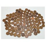 100 Wheat Pennies 1940-50's Unsearched One Cent