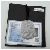 White Jade Jadeite Dragon Pendant Necklace