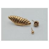 14k Gold Single Earrings 1.2 Grams