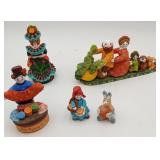 Russian Folk Art Dymkovo Clay Toys 5 Pcs