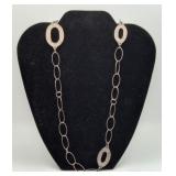 Sterling Silver Hand Hammered Link Necklace 22 Grm