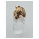 14k Gold Horse Head Ring Equine HEAVY 10.3 Grams