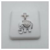 New Sterling 1.50 CTW Enamel Elephant Pendant