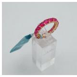 New 14K Sterling Ruby Corundum  Eternity Band