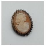 Antique Carved Shell Cameo Pendant
