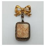 Reuge Miniature Carved MOP Music Box Pendant