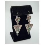 Silver yemenite Filigree Earring NOT STERLING