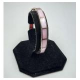 Sterling Silver Pink Mother Pearl Inlay Bracelet