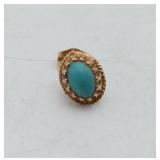 14k Gold Turquoise SINGLE Earring