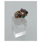 Gold FILLED Multi Gemstone Ring