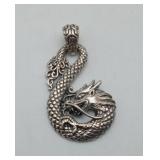 Sterling Silver Chinese Dragon Pendant 8.3grams