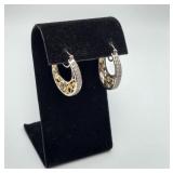 CZ Gold & Silver Filigree Earrings NOT STERLING