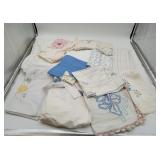 Vintage Linen Cutwork Tablecloth LOT