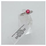 Semi Precious Ruby & Moissanite Ring Set in 925