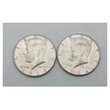 2 Kennedy Silver Half Dollar US Coins CRISP