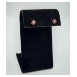 10k Ruby Flower Earrings