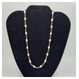 14k Gold Ameythst Pearl Bead Necklace