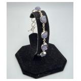 Sterling Silver Amethyst Nugget Bracelet